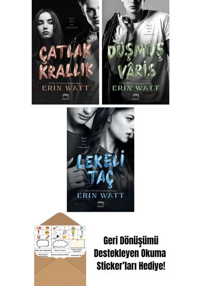Çatlak Krallık Royal Serisi 6. Kitap + Düşmüş Vâris Royal Serisi 5. Kitap + Kâğıt Prenses Royal Serisi 1. Kitap