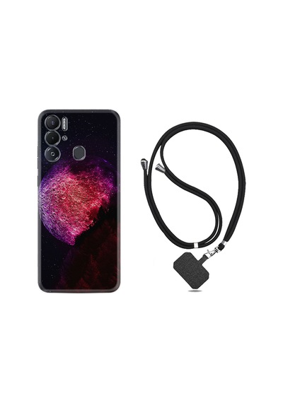 Tecno Pova Neo Kılıf İpli Boyun Askılı Desenli Silikon Kızıl Gezegen 1624