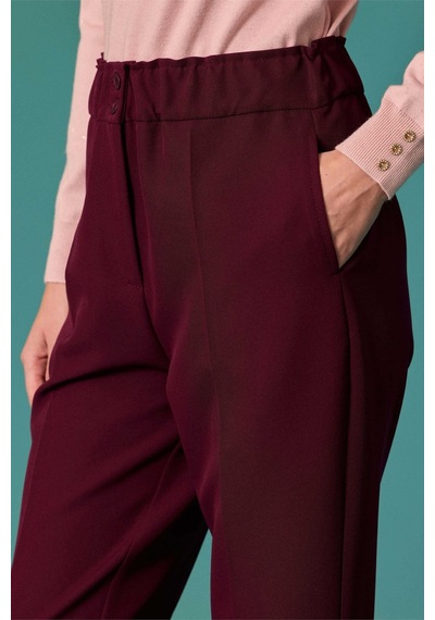 Seçil Kadın Yüksek Bel Havuç Kesim Lena Pantolon Bordo