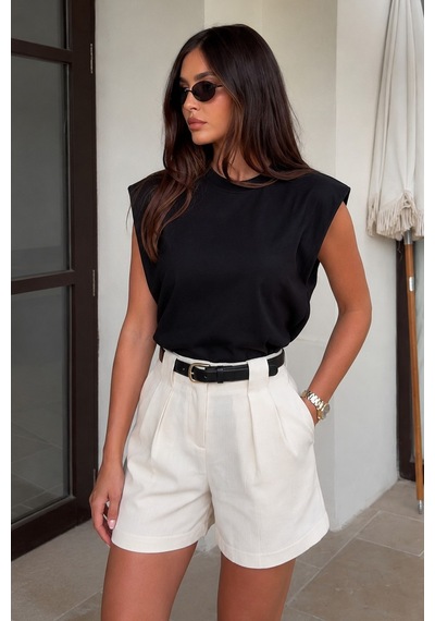 Seeh Girls Siyah Vatkalı Tişört Sh388 Basic
