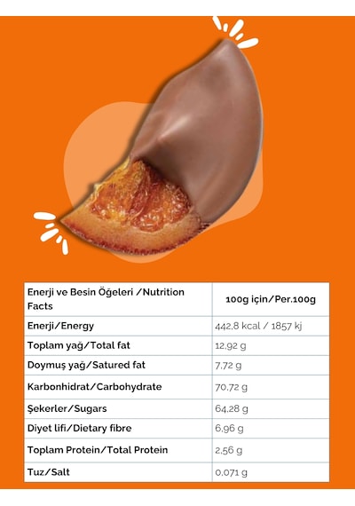 Aquila Chocolate Sütlü Çikolata Kaplı Portakal Dilim - 80 Gr