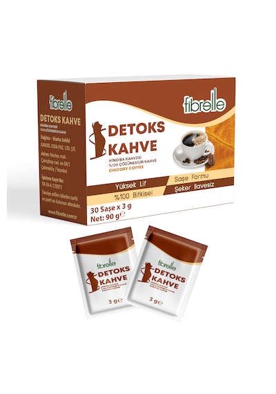 Fibrelle Hindiba Kahvesi Detox 30 Adet 3 Gr Kutu Saşe 90 G Çözünebilir