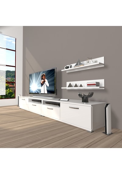 Decoraktiv Eko 200r Mdf Tv Ünitesi Tv Sehpası Parlak Beyaz