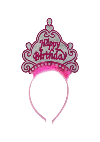 Neon Pembe Renkli Doğum Günü Tacı 24x15 Cm Yetişkin Ve Çocuk İçin Diğer