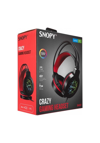 Snopy SN-GX7 CRAZY Siyah Ledli Mikrofonlu Oy  ncu Kulaklığı