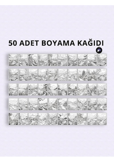 Doğanın Dansı Yetişkin Boyama Kitabı, Manzara Mandala Boyama Kitabı, Doğa Temalı Boyama Defter,