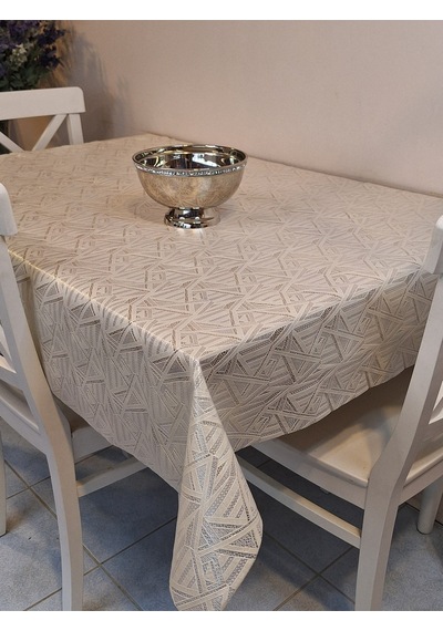 İthal Silinebilir Pvc Masa Örtüsü Kaymaz Tabanlı, Kumaş Görünümlü Pvc Masa Örtüsü İthl6330 Bej