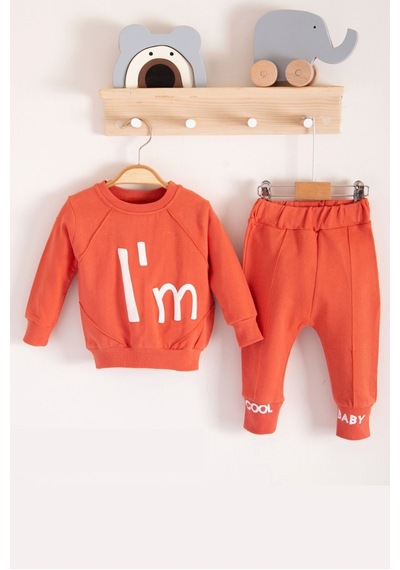 Babydonat I'm Cool Desenli Pamuklu 2'li Kız Bebek Takımı Nar Çicegi Nar Çiçeği