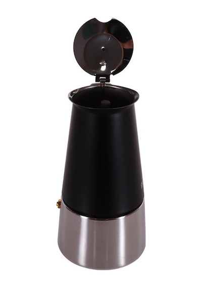 Any Morning Fe001-6 Espresso Kahve Makinesi Paslanmaz Çelik İndüksiyonlu Moka Pot 300 Ml Siyah