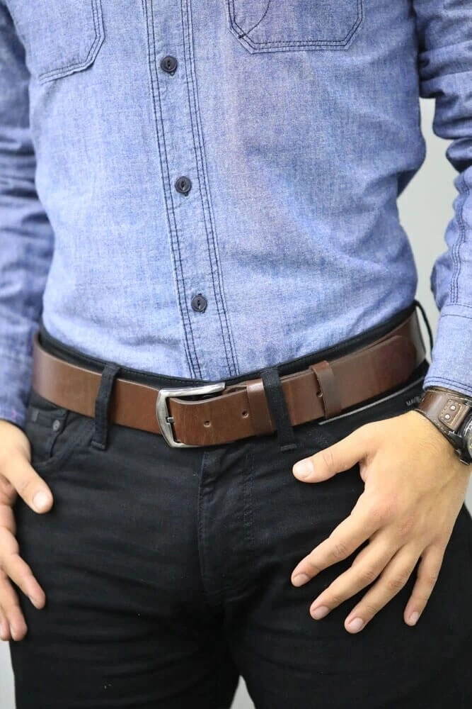 Guard Kahverengi Deri Kemer Çok Renkli