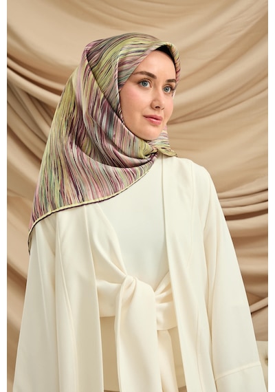Silk Home Twill İpek Eşarp 11484-14 Butter Yellow, Mor, Pudra, Su Yeşili