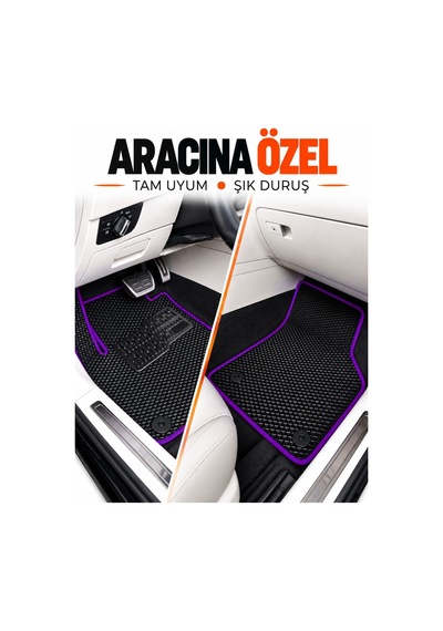 Ds Automobiles Ds7 2018-2025 Uyumlu Eva Oto Paspas Bagaj Paspası Dahil Siyah-mor