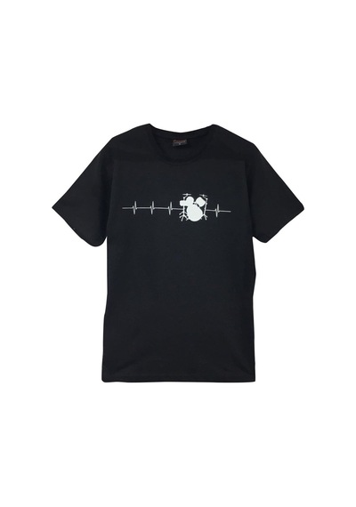 Stoned&Fame Unisex Siyah Bateri Baskılı T-shirt SIYAH