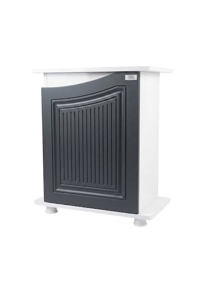 Kanki Pet West Seri West6035-ant1 Akvaryum Sehpası 60x35 Cm - Beyaz & Antrasit Gri Mdf