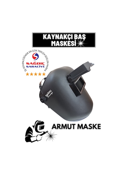 Sağdıç Saraciye Kaynakçı Armut Tip Baş Kaynak Maskesi Camsız armu