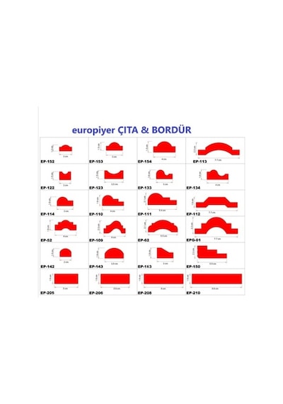 Europiyer Stropiyer 2X9,8 Cm Düz Bordür Çıta (1 Metre Fiyatlı)