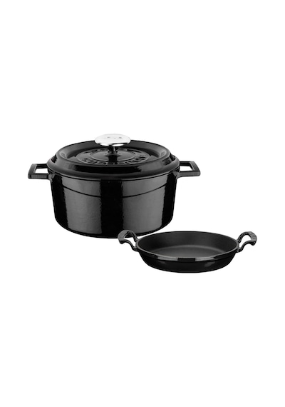 Lava Yuvarlak Döküm 24cm Trendy Serisi Tencere &amp Döküm 20cm Sahan Set - Şef Standartlarında Premium Set Çok Renkli