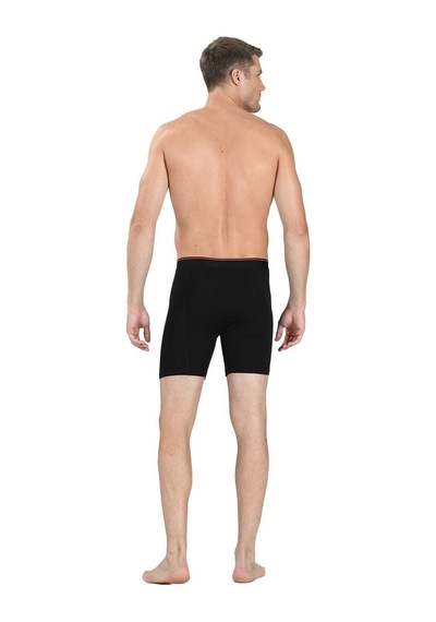 Jiber - Erkek Pamuklu Uzun Likralı 3 Lü Boxer 268 Sıyah/s Lacivert
