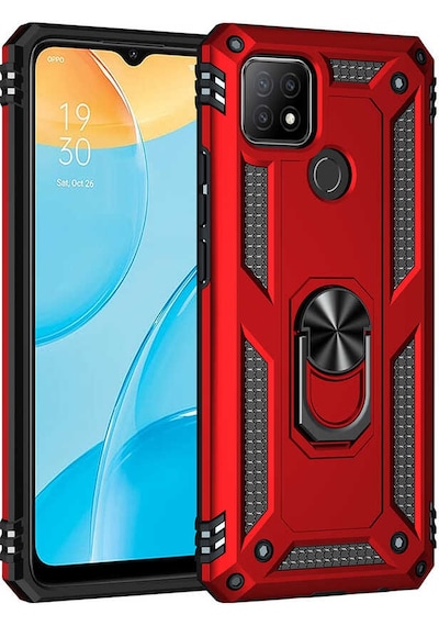 Oppo A15s Kılıf Zore Vega Kapak Kırmızı