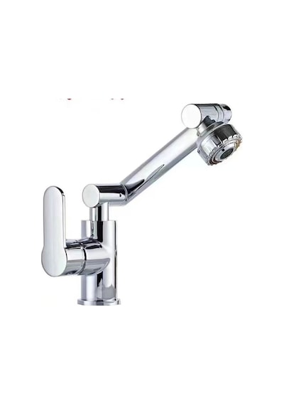 Ahtapot Plus Lavabo Bataryası 1080 Derece Dönebilen Komple Mutfak Batarya Gümüş