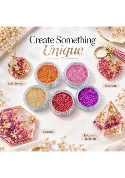 5 Adet Epoksi Reçine Sim & Glitter Seti, Mum Beton Nail Art Glitter Sim Seti Malzeme