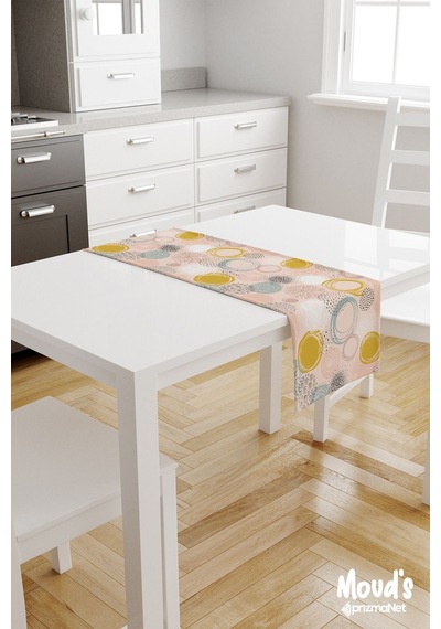 Xero Floral 1 Desenli Baskılı Süet Runner Masa Örtüsü