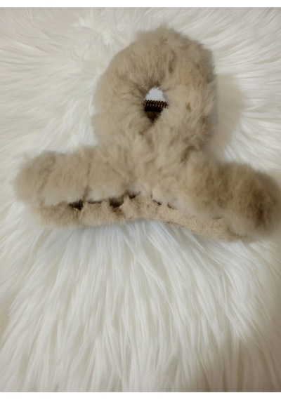 Kadın L Boy 4 Adet Peluş Tüylü Zarif Mandal Peluş Toka 4 Adet