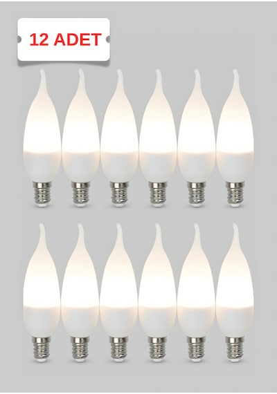 Kes206 Led Li Buji Kıvrık Ampul 5w 6500k E14 12 Li Paket