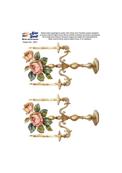 Mavi Sanat Ütü İle Rub On Transfer Kağıdı A4 Model No: 0041