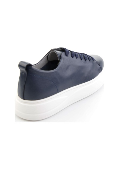 Bambi Lacivert Hakiki Deri Erkek Sneaker E01593202503