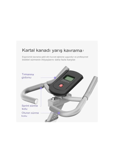 Pb-01 Beyaz Koşu Kondisyon Bisikleti Spin Bike Dikey Egzersiz Ev Koşu Bisikleti Genel