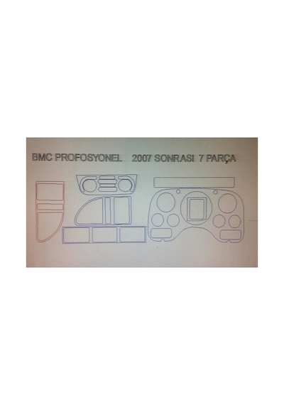 Bmc Profesyonel 2007 Sonrası 7 Parça Torpido Kaplama Gri Renk Gri