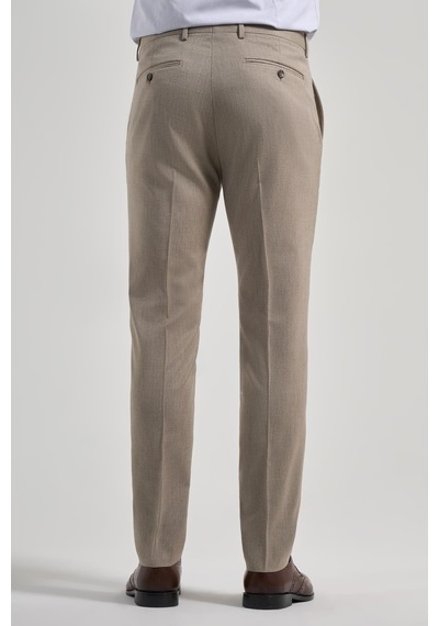 İmza Bej Esnek Yandan Cepli Slim Fit Classic Pantolon 1003250160 Bej