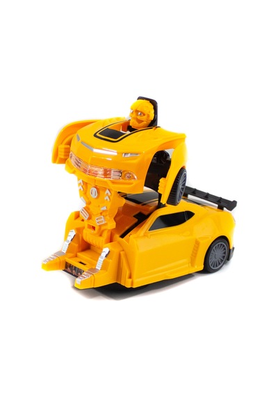 Robota Dönüşen Araba Transformers Sarı Işıklı Sesli 15 Cm