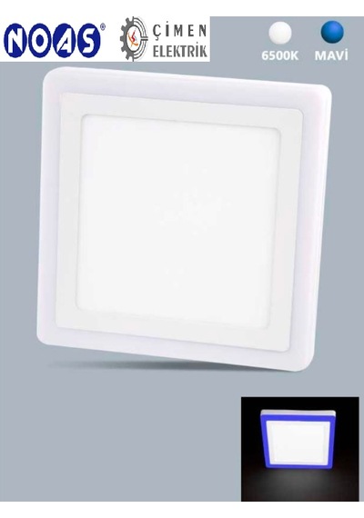 Noas Yl15 1800 R Sıva Üstü Kare 18+6w Fonksiyonlu Led Spot 6500k Beyaz+mavi