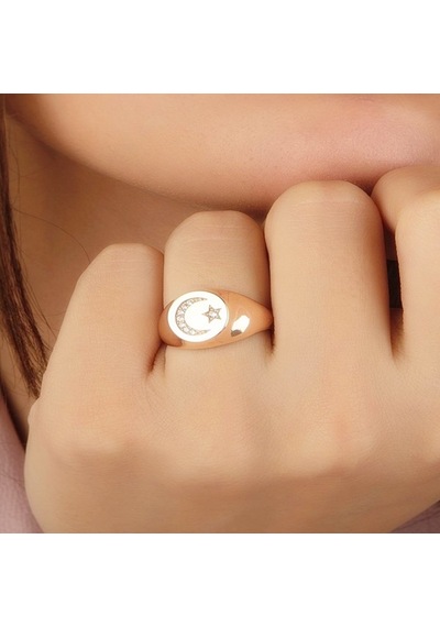Ayyıldız Şövalye Altın Yüzük 14K Rose Gold 364012524