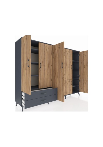 Hyperion Dolap 12 Raflı 2 Çekmeceli 7 Kapaklı 220x44x163 Antrasit-çam/antrasit Atlas Çam/antrasıt - Antrasıt Hyperion Dolap 12 Raflı 2 Çekmeceli 7 Kapaklı 220x44x163 Antrasit-çam/antrasit Atlas Çam/antrasıt - Antrasıt
