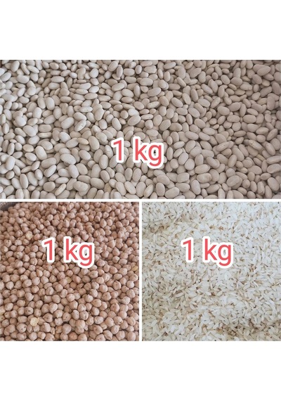 Kuru Fasulye, Nohut , Pirinç Doğal Ve Katkısız Yerli Ve Yeni Mahsul Net 3 Kg