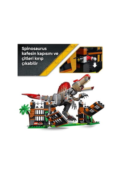 LEGO® Jurassic World Spinosaurus Dinozor Kaçışı 77982 - 9 Yaş Üzeri Çocuklar için Motosiklet İçeren Oyuncak Yapım Seti (820 Parça)