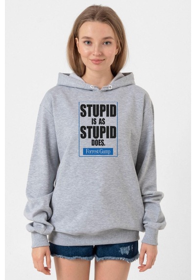 Forrest Gump Stupid Is As Stupid Does Grimelanj Kadın 3ip Kapşonlu Sweatshirt 001