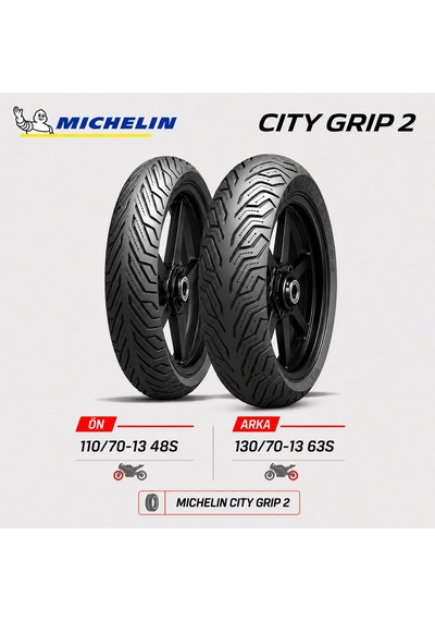 Michelin City Grip 2 110/70-13 48s - 130/70-13 63s Ön Arka Motosiklet Lastik Takımı