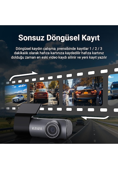 Kawa D5 2k 1296p Wdr Wifi 135 Geniş Açı Lens Araç Kamerası