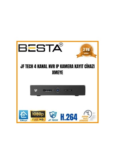 Jf Tech 4 Kanal 2 Mp 1080p Nvr Ip Kamera Kayıt Cihazı Xmeye Kd-5004n