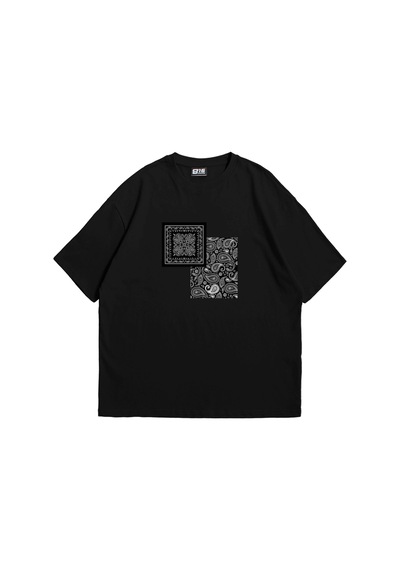 Tarzsokak Rhythm Bandana Baskılı Oversize Unisex Beyaz Siyah
