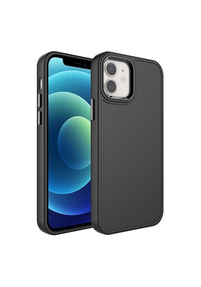Forzacase Apple Uyumlu iPhone 11 Rock Serisi Metal Buton Ve Kamera Çerçeveli Sert Silikon Kılıf Siyah