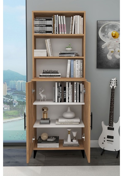 Zuesse Dizayn Alara 2 Kapaklı 6 Raflı Kitaplık Salon Ofis Ders Çalışma Çocuk Odası Çok Amaçlı Dolap - Çam Zuesse Dizayn Alara 2 Kapaklı 6 Raflı Kitaplık Salon Ofis Ders Çalışma Çocuk Odası Çok Amaçlı Dolap - Çam