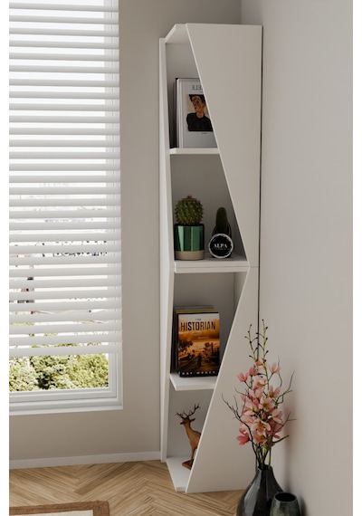 Modern Çok Amaçlı 90 Cm 2 Raflı Köşe Kitaplık Dekoratif Salon Rafı Çok Amaçlı Düzenleyici Organizer Beyaz Modern Çok Amaçlı 90 Cm 2 Raflı Köşe Kitaplık Dekoratif Salon Rafı Çok Amaçlı Düzenleyici Organizer Beyaz