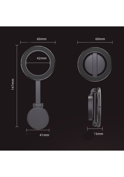 Metal Ayarlı Mıknatıslı 360 Derece Telefon Tutacağı- Nikel / Syte207