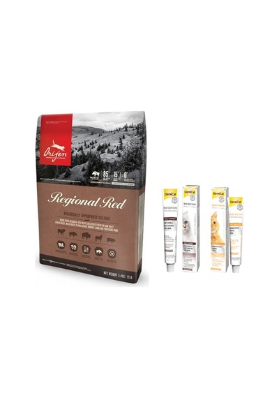 Orijen Regional Red Kırmızı Etli Kedi Maması 1800 G + Gimcat Malt Soft Extra Kedi Macunu 20 G
