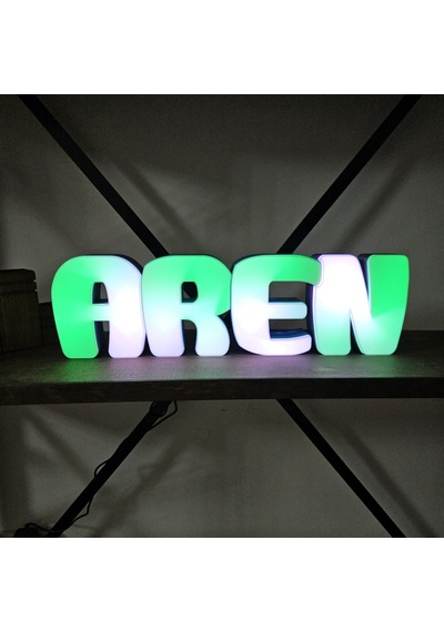 Argb Led Li Dekoratif İsim Kutusu Kişiye Özel 4 Harf